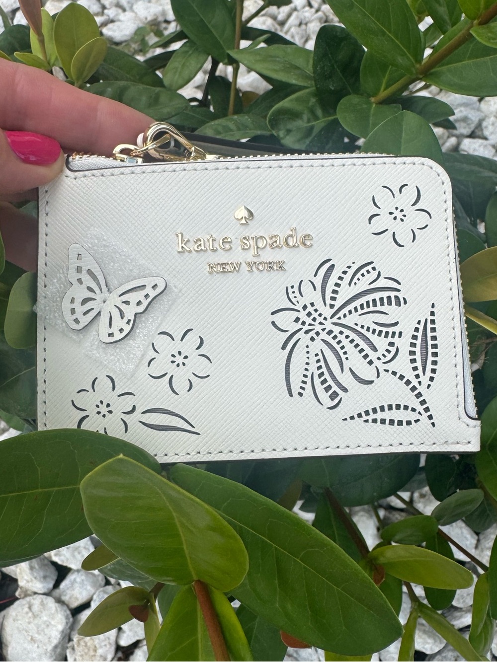 New Kate Spade Boxed Madison Perforated Small Wristlet